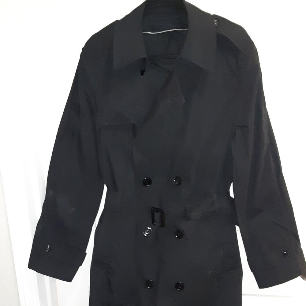 Army Trench Coat * Men's 40L See Measurements * Like New * Black Overcoat